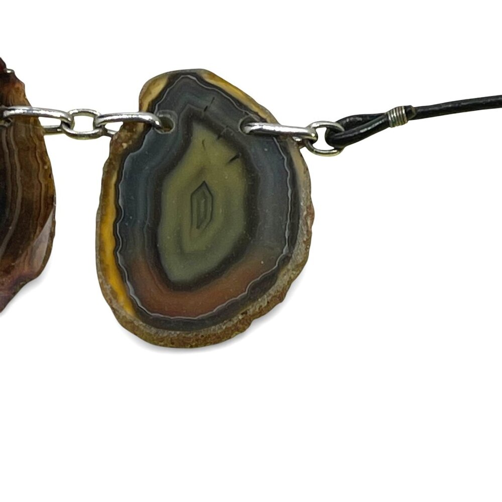 J.Jill Natural Agate Slice Statement Necklace Bro… - image 7